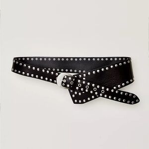 Free People NWT Jagger Hip Belt Leather Black size S/M